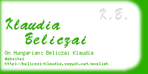 klaudia beliczai business card